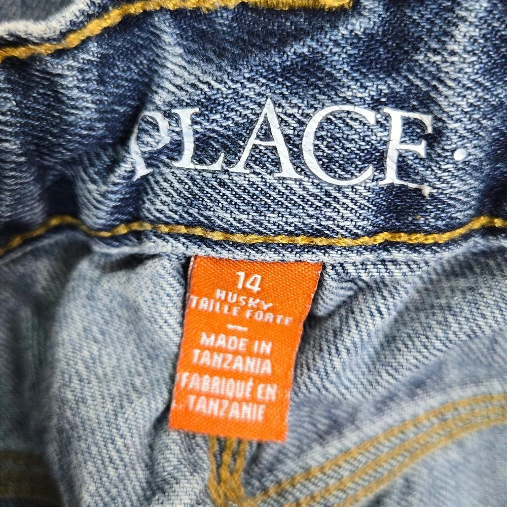 Childrens Place Boys Blue Medium Wash‎ Skater Carpenter Denim Shorts 14 Husky